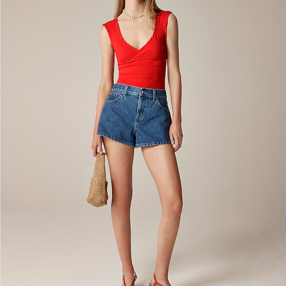 NWT J. Crew Cotton Red Cap Sleeve Tank Top - Picture 3 of 6